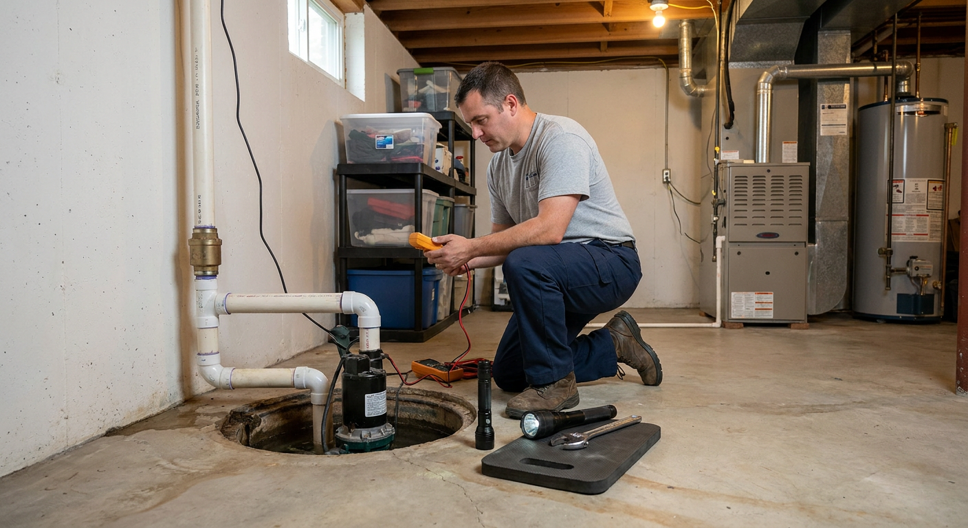 Sump Pump Running But Not Pumping Water? 5 Common Causes for Smithfield Homeowners in 2026